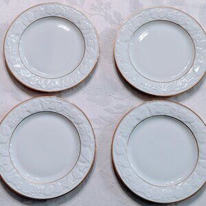 Set of 4 Lenox Fruits of Side Appetizer Dessert Plates Cream Gold Trim USA 6.75"